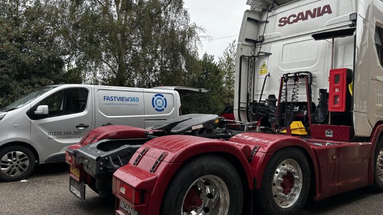 HGV camera installation with Fastview360 engineer van
